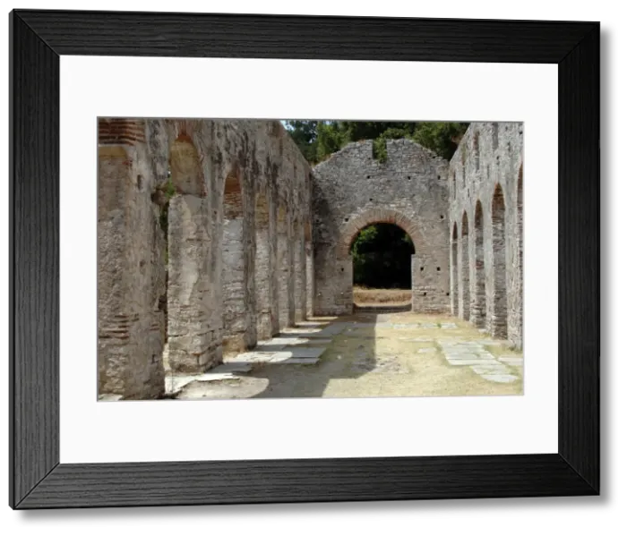 Framed Print : Early Christian art. Albania. Butrint. Great Basilica and th Framed Print : Early Christian art. Albania. Butrint. Great Basilica and th