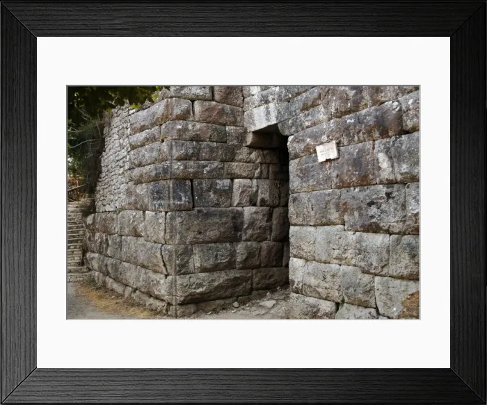Framed Print : Albania. Butrint. Cyclopean walls of the ancient city. Lake Framed Print : Albania. Butrint. Cyclopean walls of the ancient city. Lake