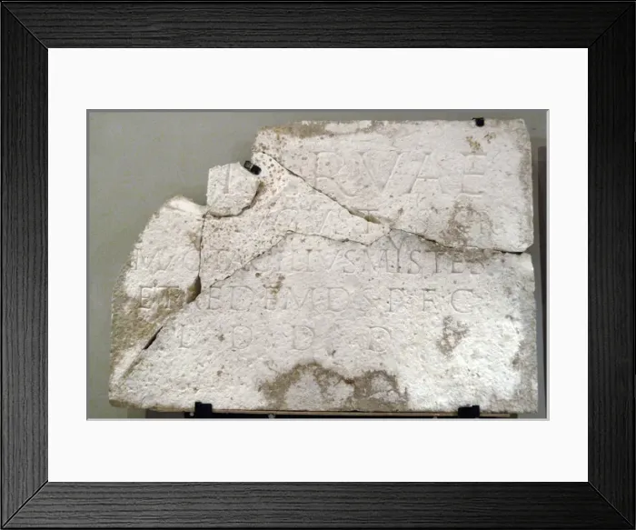 Framed Print : Plate of a temple dedicated to Minerva. Butrint Museum. Alba Framed Print : Plate of a temple dedicated to Minerva. Butrint Museum. Alba