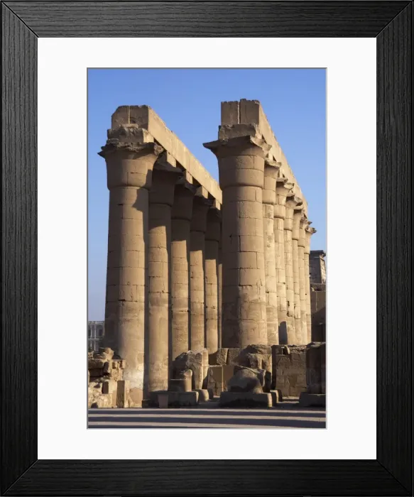 Framed Print : Temple of Luxor. Colonnade with two rows of seven smooth sha Framed Print : Temple of Luxor. Colonnade with two rows of seven smooth sha