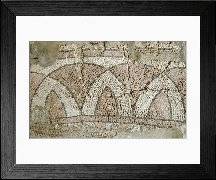 Framed Print : Roman Art. Mosaic in the courtyard of the Butrint Museum. De Framed Print : Roman Art. Mosaic in the courtyard of the Butrint Museum. De