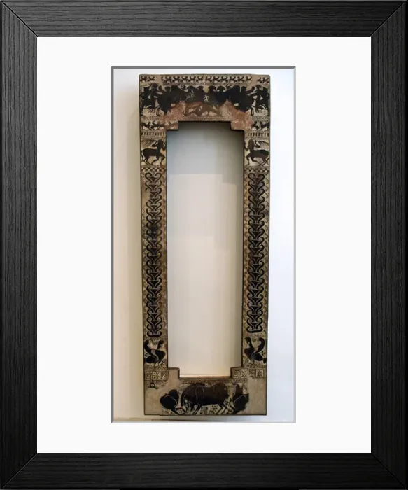 Framed Print : Greek art. Turkey. Edge of the lid of a sarcophagus Framed Print : Greek art. Turkey. Edge of the lid of a sarcophagus