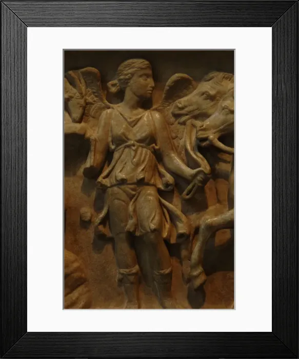 Framed Print : Roman Art. Relief of a sarcophagus depicting the myth of End Framed Print : Roman Art. Relief of a sarcophagus depicting the myth of End
