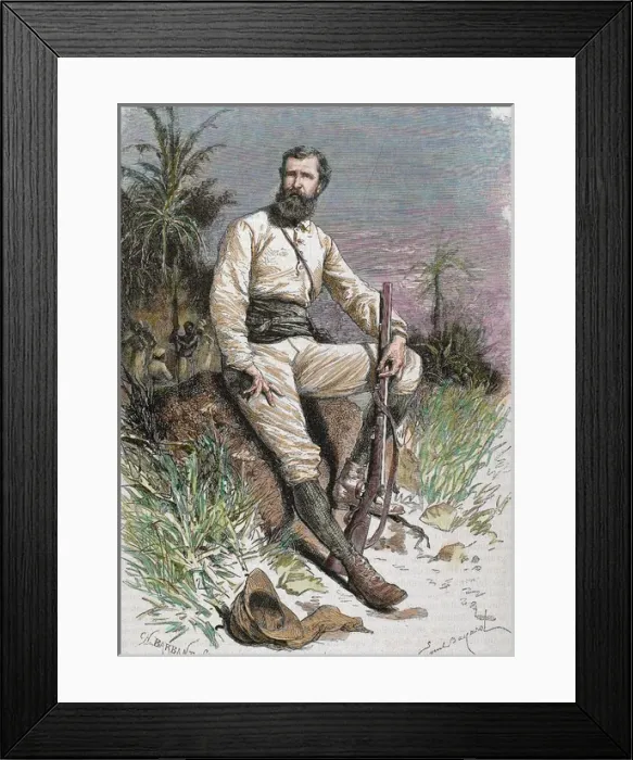 Framed Print : Cameron, Verney Lovett (1844-1894). British traveler and exp Framed Print : Cameron, Verney Lovett (1844-1894). British traveler and exp
