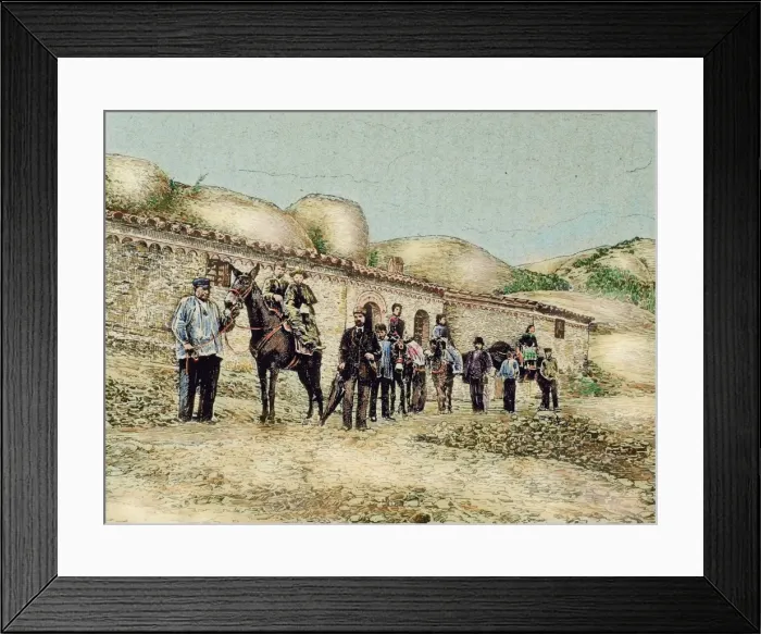 Framed Print : Hikers in San Jeronimo. Montserrat. Catalonia. Spain Framed Print : Hikers in San Jeronimo. Montserrat. Catalonia. Spain