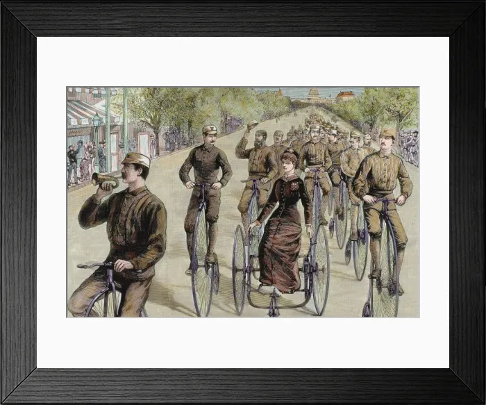 Framed Print : American League cycles in Pennsylvania Avenue. Mid May 1884 Framed Print : American League cycles in Pennsylvania Avenue. Mid May 1884