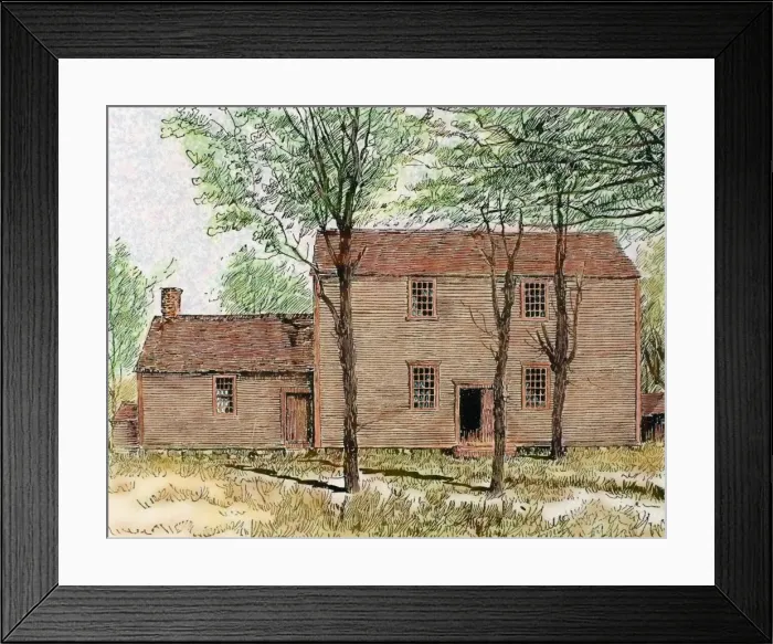 Framed Print : Meeting house of the Quakers. Lincoln. United States. Ninete Framed Print : Meeting house of the Quakers. Lincoln. United States. Ninete