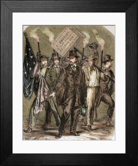 Framed Print : United States. Supporters of Stephen Douglas, candidate of t Framed Print : United States. Supporters of Stephen Douglas, candidate of t