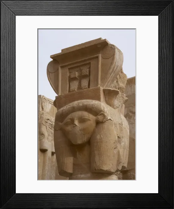 Framed Print : Hathor column pillar belonging to the Chapel of Hathor. Deir Framed Print : Hathor column pillar belonging to the Chapel of Hathor. Deir
