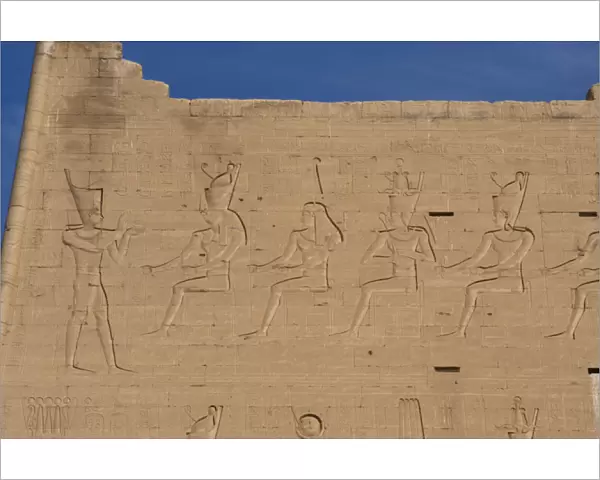 Pharaoh before gods. Edfu. Egypt