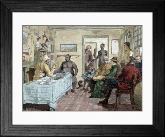 Framed Print : South Africa. Conference held between Ottam and the English Framed Print : South Africa. Conference held between Ottam and the English