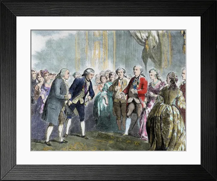 Framed Print : Franklin, Benjamin (1706-1790). Statesman and scientist. Fra Framed Print : Franklin, Benjamin (1706-1790). Statesman and scientist. Fra