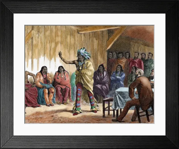 Framed Print : Meriwether Lewis, (1774-1809). American explorer. The Grand Framed Print : Meriwether Lewis, (1774-1809). American explorer. The Grand