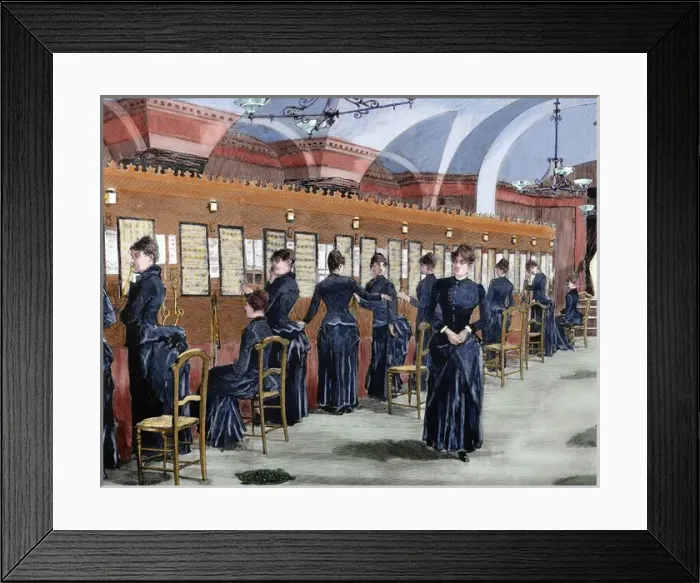 Framed Print : Telephone service in Madrid. Central office Framed Print : Telephone service in Madrid. Central office