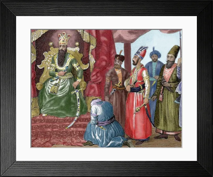 Framed Print : Sultan welcoming the Council members in the courtroom Topkap Framed Print : Sultan welcoming the Council members in the courtroom Topkap