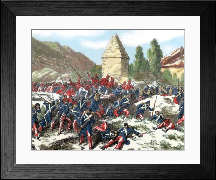 Framed Print : Italian unification (1859-1924). Battle of Volturno (1860)