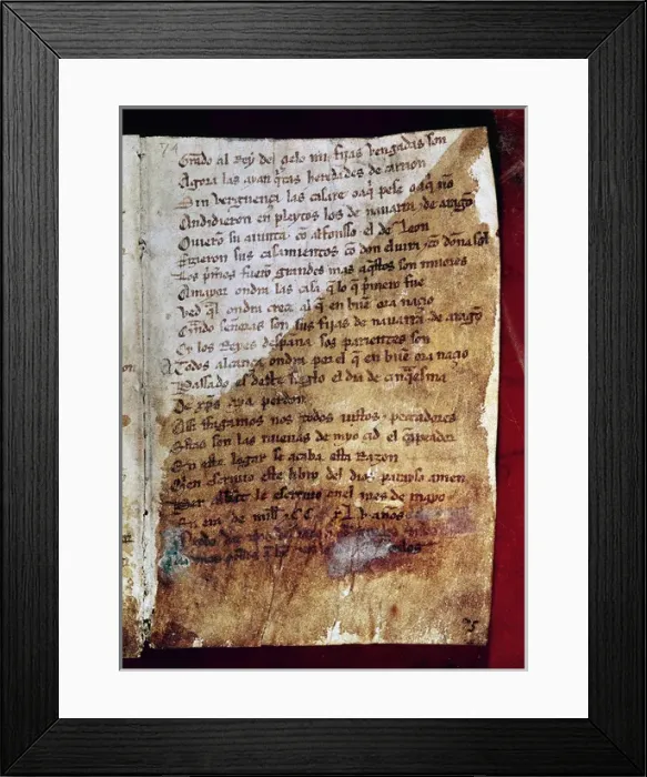 Framed Print : The Lay of the Cid or The Poem of the Cid. 14th century Framed Print : The Lay of the Cid or The Poem of the Cid. 14th century