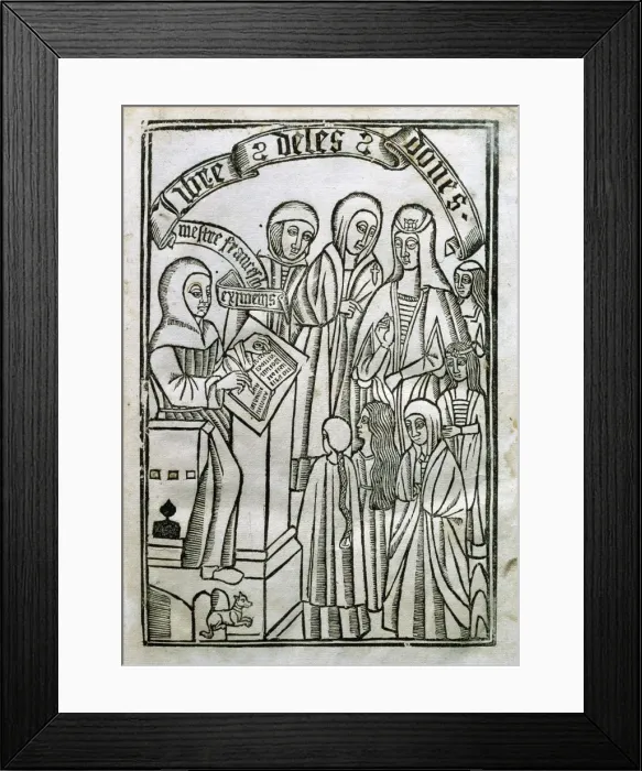 Framed Print : Francesc Eiximenis (c. 1327-1409). Llibre de les Dones (Book Framed Print : Francesc Eiximenis (c. 1327-1409). Llibre de les Dones (Book
