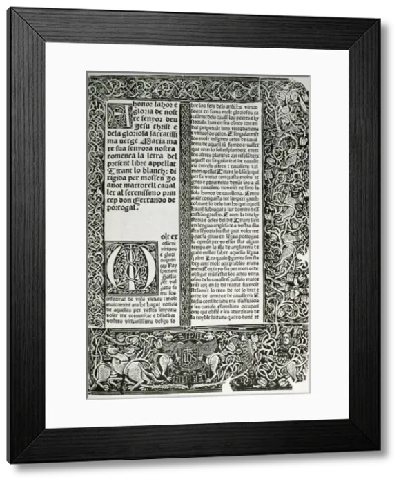 Framed Print : Joanot Martorell (1413-1468). Valencian writer in Catalan. T Framed Print : Joanot Martorell (1413-1468). Valencian writer in Catalan. T