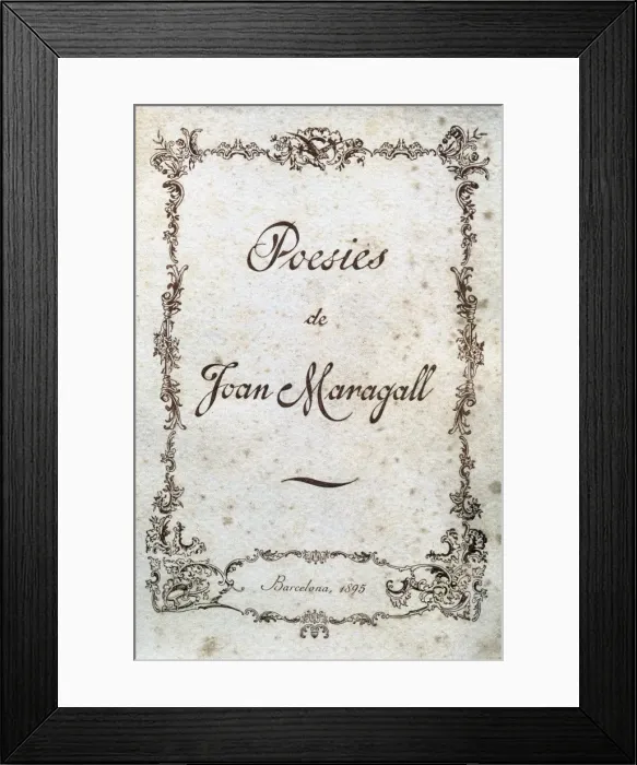 Framed Print : Joan Maragall (1860-1911). Catalan poet. Poesies. Cover Framed Print : Joan Maragall (1860-1911). Catalan poet. Poesies. Cover