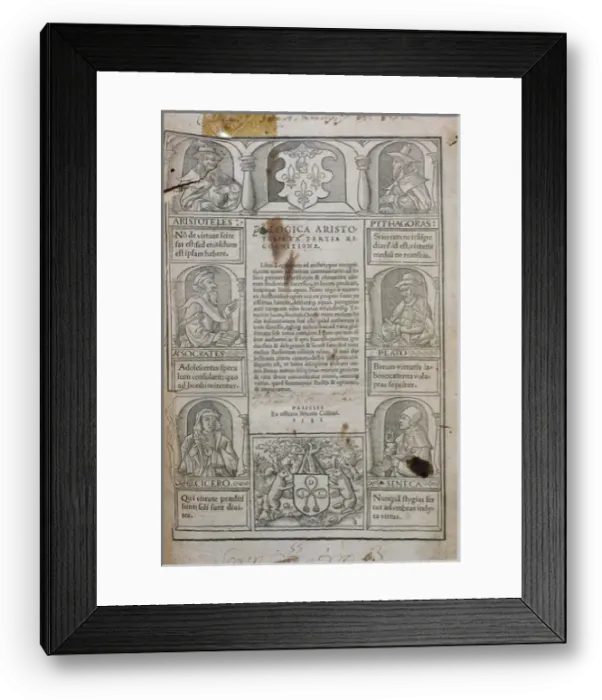Framed Print : Boethius (480-524). Logicorum Libri Aristotelis. Cover. Pa Framed Print : Boethius (480-524). Logicorum Libri Aristotelis. Cover. Pa