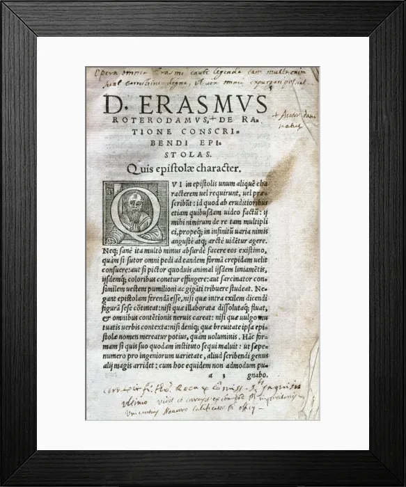 Framed Print : Desiderius Erasmus of Rotterdam (1466 / 1469-1536). Dutch huma Framed Print : Desiderius Erasmus of Rotterdam (1466 / 1469-1536). Dutch huma