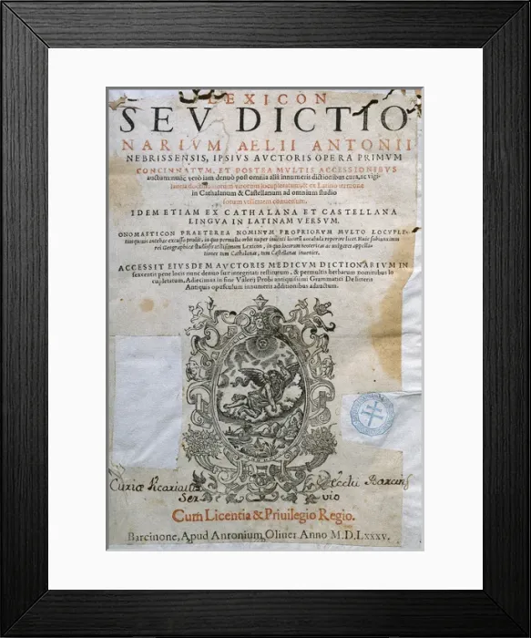 Framed Print : Nebrija, Elio Antonio de (1441-1522). Spanish Humanist. Dic Framed Print : Nebrija, Elio Antonio de (1441-1522). Spanish Humanist. Dic