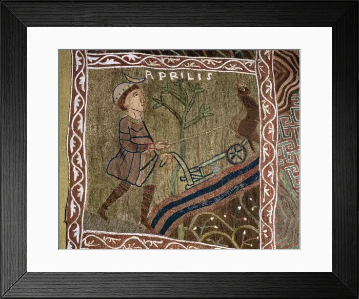 Framed Print : Romanesque Art. 11th century. Tapestry of Creation or Girona Framed Print : Romanesque Art. 11th century. Tapestry of Creation or Girona