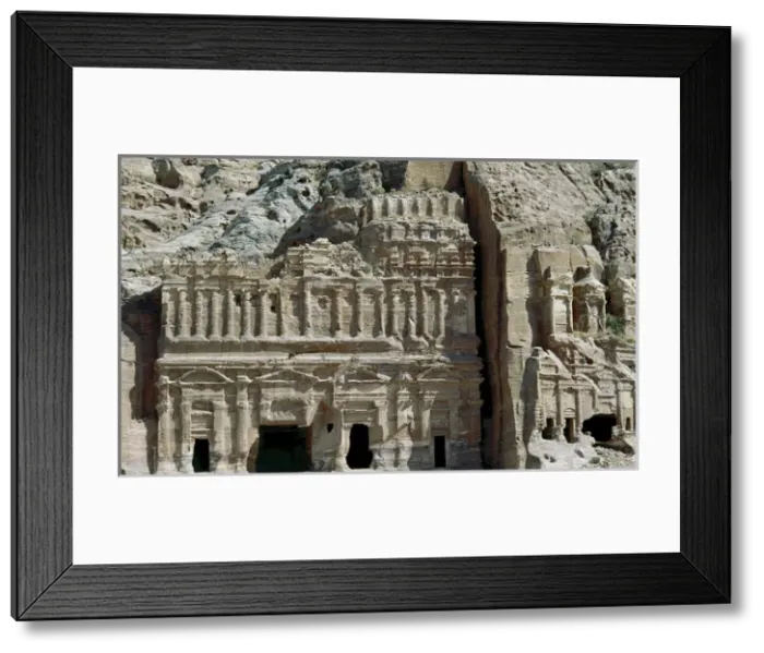 Framed Print : Roman art. Jordan. Petra. Corinthian Tomb and palace tomb. F Framed Print : Roman art. Jordan. Petra. Corinthian Tomb and palace tomb. F