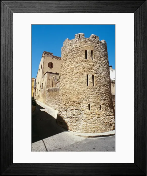 Framed Print : Spain. Catalonia. Altafulla. Tower in the medieval old town Framed Print : Spain. Catalonia. Altafulla. Tower in the medieval old town