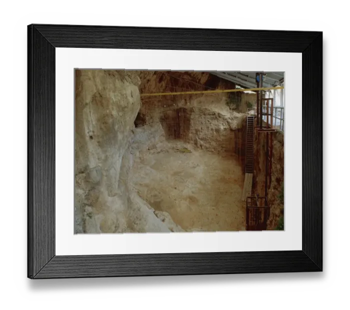 Framed Print : Rockshelter of Abric Romani. Spain Framed Print : Rockshelter of Abric Romani. Spain