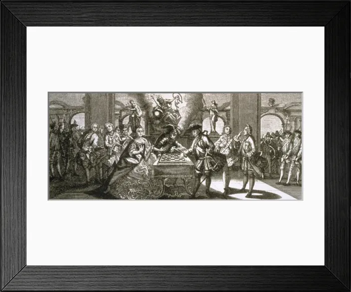 Framed Print : Allegory of the beginning of the Seven Years War. 1756-1763 Framed Print : Allegory of the beginning of the Seven Years War. 1756-1763