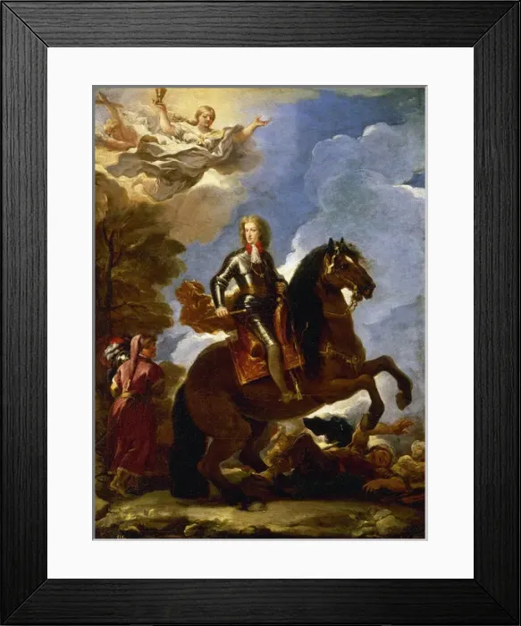 Framed Print : Charles II on horseback. Luca Giordano Framed Print : Charles II on horseback. Luca Giordano