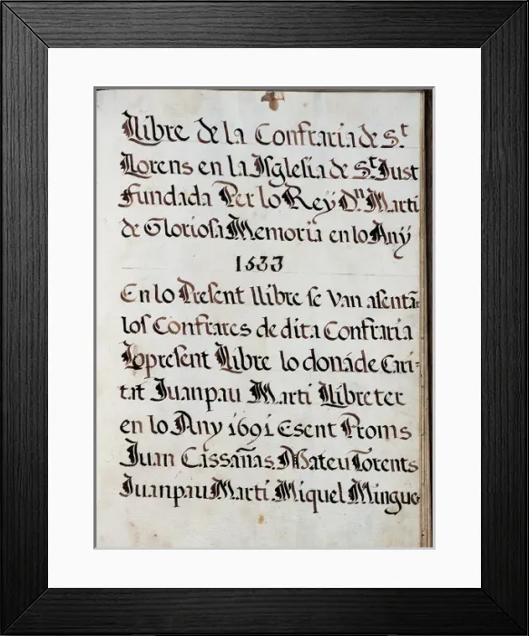 Framed Print : Book of the Brotherhood of Saint Lawrence Framed Print : Book of the Brotherhood of Saint Lawrence