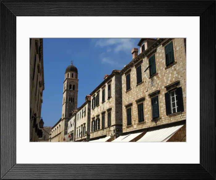 Framed Print : Croatia. Dubrovnik. Stradun or Placa street. Franciscan fria Framed Print : Croatia. Dubrovnik. Stradun or Placa street. Franciscan fria