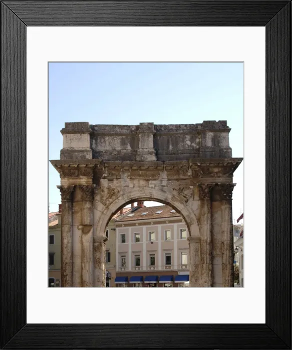 Framed Print : Croatia. Pula. Triumphal Arch of the Sergii Framed Print : Croatia. Pula. Triumphal Arch of the Sergii