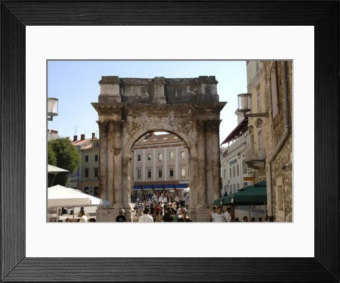 Framed Print : Croatia. Pula. Triumphal Arch of the Sergii Framed Print : Croatia. Pula. Triumphal Arch of the Sergii