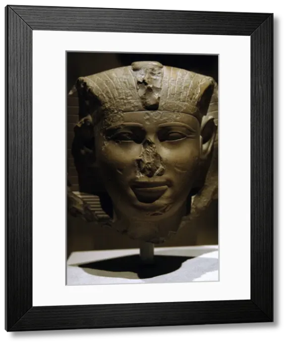 Framed Print : Egyptian Art. Head of a king, possibly Mentuhotep III. Middl Framed Print : Egyptian Art. Head of a king, possibly Mentuhotep III. Middl