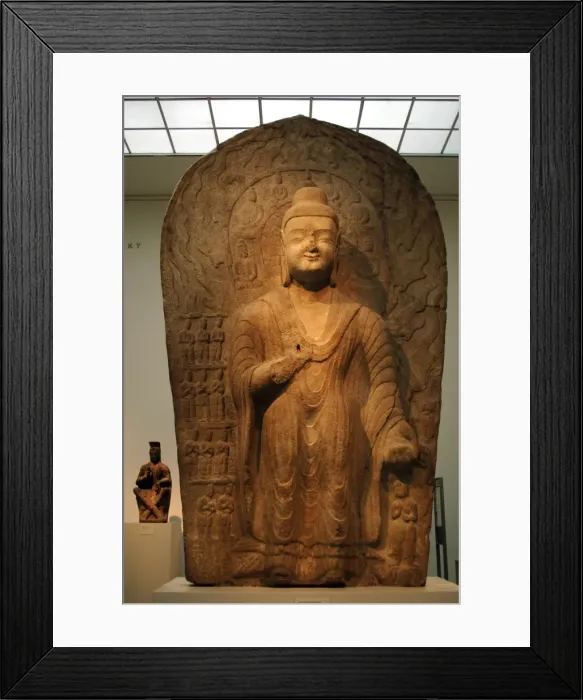Framed Print : Buddha Maitreya. Stela dated between 489-495. Northern Wei D Framed Print : Buddha Maitreya. Stela dated between 489-495. Northern Wei D