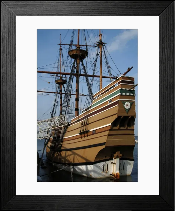Framed Print : Mayflower II (replica) at State Pier. Plymouth. Massachusett Framed Print : Mayflower II (replica) at State Pier. Plymouth. Massachusett