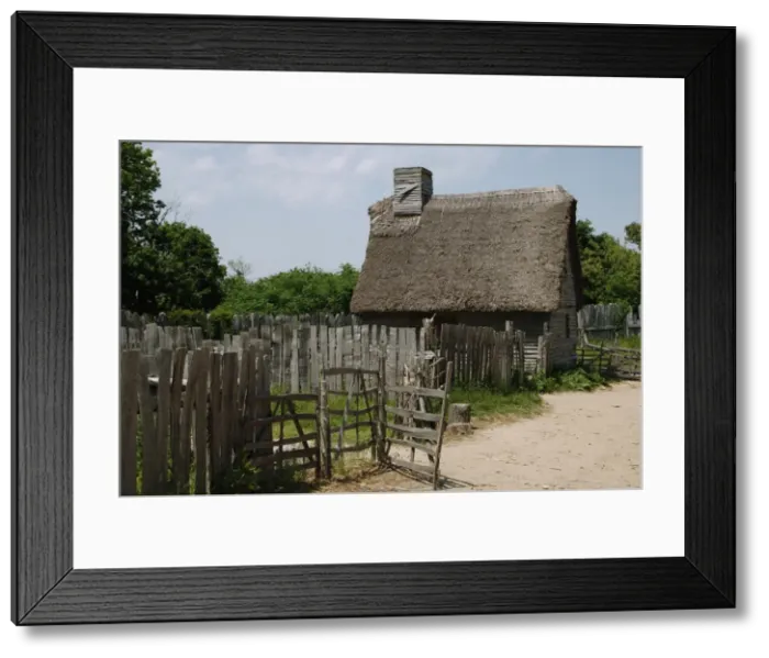 Framed Print : Plimoth Plantation or Historical Museum. English village. Pl Framed Print : Plimoth Plantation or Historical Museum. English village. Pl