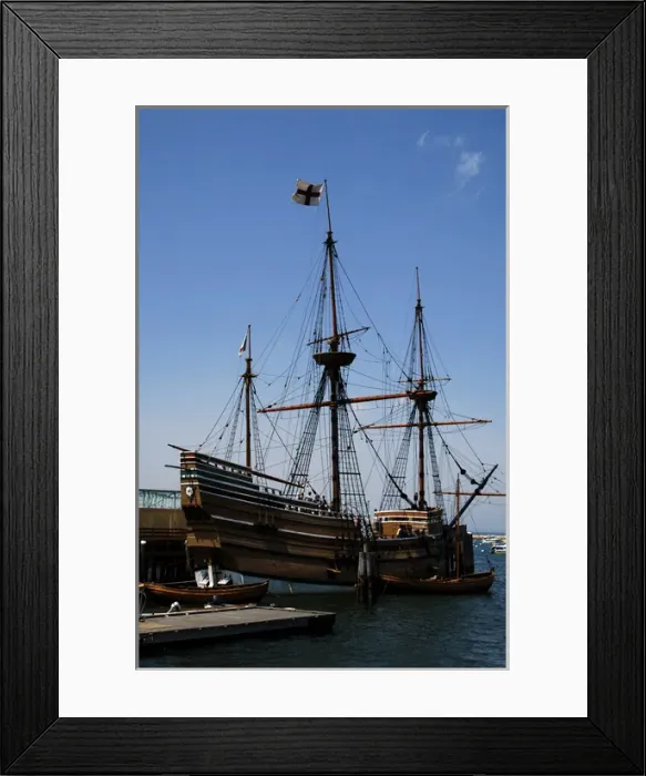Framed Print : Mayflower II (replica) at State Pier. Plymouth. Massachusett Framed Print : Mayflower II (replica) at State Pier. Plymouth. Massachusett
