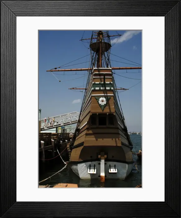 Framed Print : Mayflower II (replica) at State Pier. Plymouth. Massachusett Framed Print : Mayflower II (replica) at State Pier. Plymouth. Massachusett
