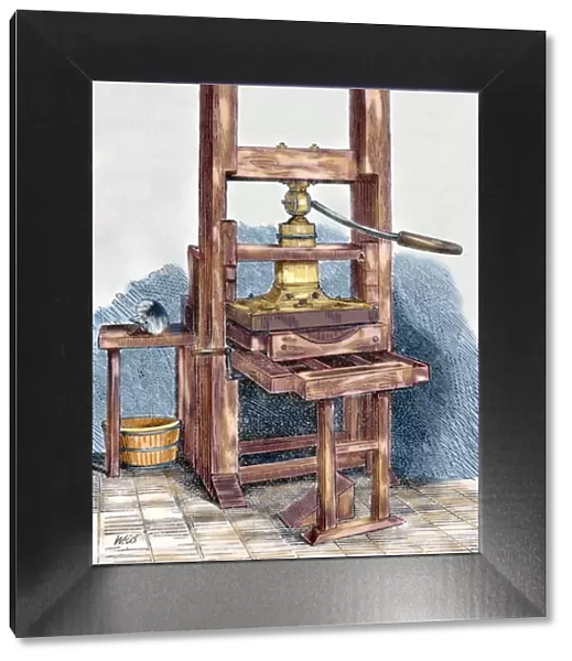 Printing press used by Benjamin Franklin (1706-1790)