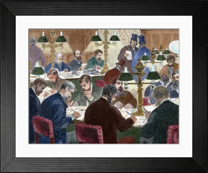 Framed Print : Brokers working Framed Print : Brokers working