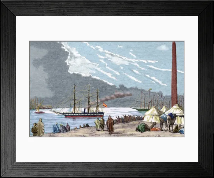 Framed Print : Egypt. The Spanish frigate Berenguela by the Suez Canal Framed Print : Egypt. The Spanish frigate Berenguela by the Suez Canal