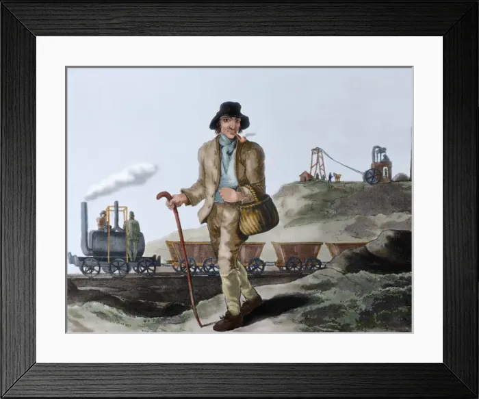 Framed Print : English miner and transport of coal mined Framed Print : English miner and transport of coal mined