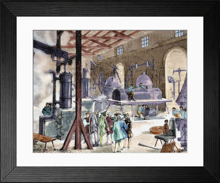 Framed Print : Industrial Revolution. London. Interior of an English factor Framed Print : Industrial Revolution. London. Interior of an English factor