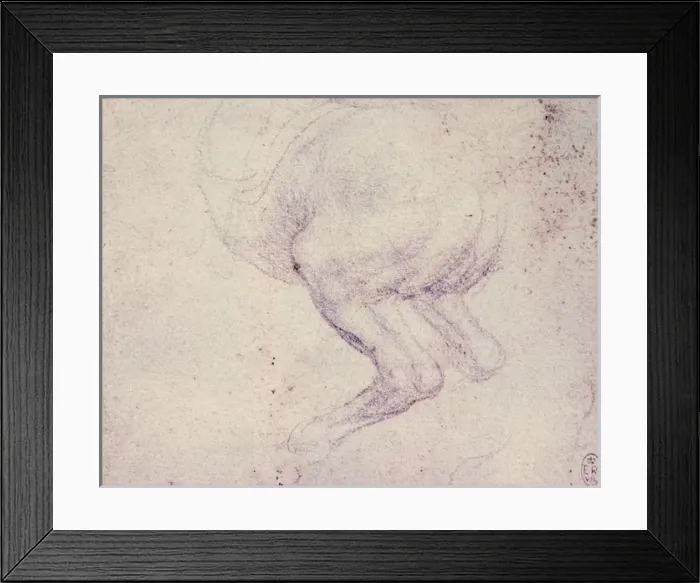 Framed Print : Leonardo da Vinci (1452-1519). The hind-quarters of a rearin Framed Print : Leonardo da Vinci (1452-1519). The hind-quarters of a rearin