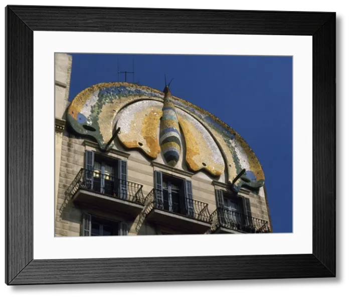 Framed Print : Fajol House. Facade. Detail. Barcelona. Spain Framed Print : Fajol House. Facade. Detail. Barcelona. Spain